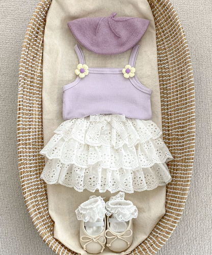 女の子ベビーベストレースケーキプリンセススカートパンツ